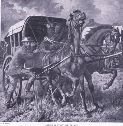 Fuga di Steyn e De Wit, illustrazione da After Pretoria: The Guerilla War, 1902 da Frederick Judd Waugh