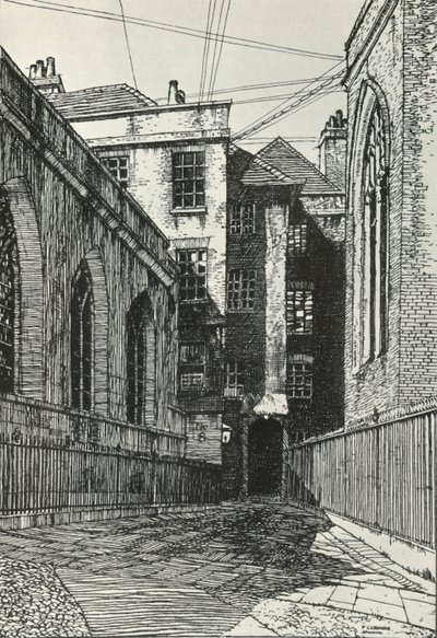 Lato sud della sala a Cliffords Inn nella città di Londra da Frederick Landseer Maur Griggs