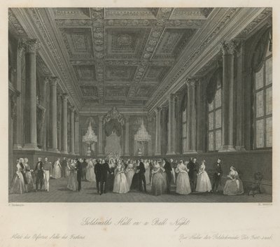 Goldsmiths Hall in una notte di ballo da Frederick Mackenzie