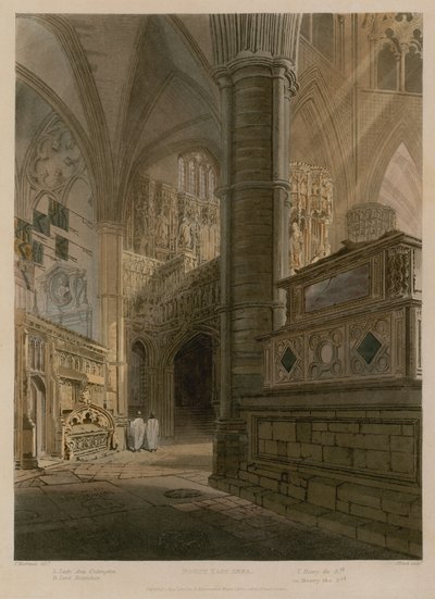 Area nord-est, Abbazia di Westminster, Londra da Frederick Mackenzie