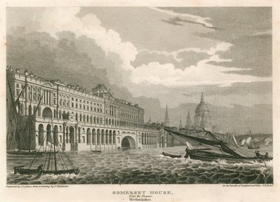 Veduta di Somerset House, The Strand, Londra, dal Tamigi, Westminster da Frederick Mackenzie