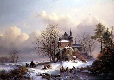 Paesaggio invernale con pattinatori da Frederick Marianus Kruseman