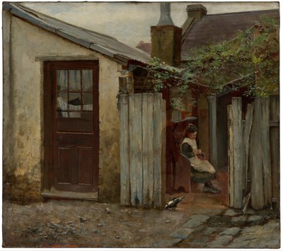 Ragazza con uccello alla panetteria di King Street, 1886 da Frederick McCubbin