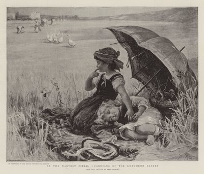 Nel campo di raccolta, guardiani del cesto del pranzo da Frederick Morgan