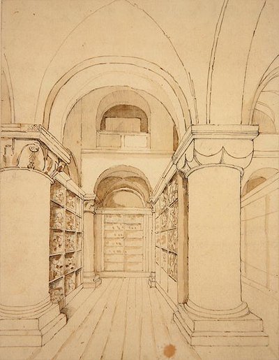 Vista interna della Cappella di San Giovanni, Torre di Londra, c.1810 da Frederick Nash