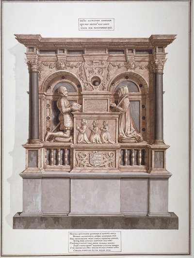 Monumento a Richard Allington nella Rolls Chapel, Chancery Lane, City of London, 1800 da Frederick Nash