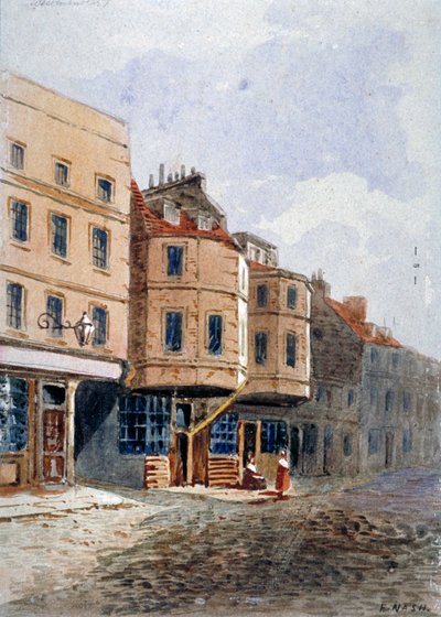Veduta della Casa di Oliver Cromwell, Clements Lane, Westminster, Londra da Frederick Nash