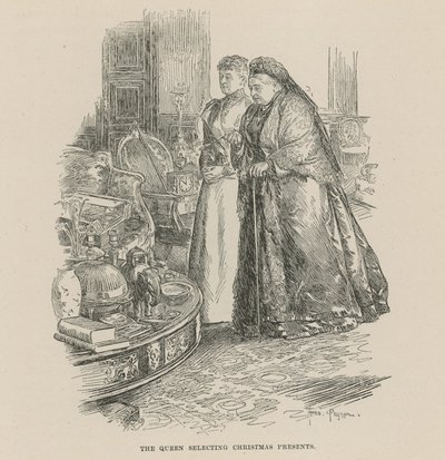 La regina che sceglie i regali di Natale da Frederick Pegram