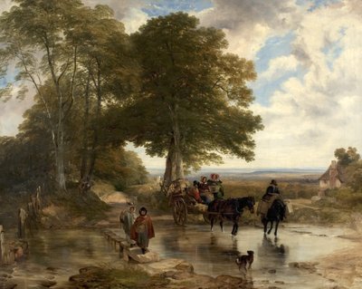 Carro del mercato a un ruscello, 1845 da Frederick Richard Lee