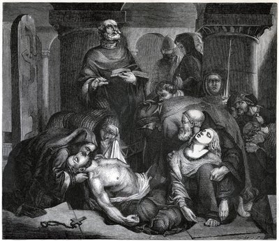 La Sepoltura di Harold a Waltham Abbey, 1847 da Frederick Richard Pickersgill