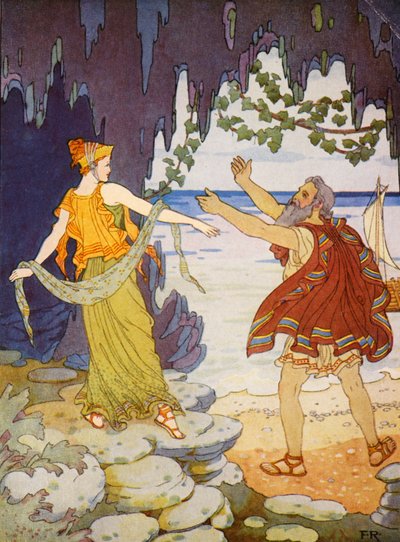 Calipso gli disse addio sulla spiaggia da Frederick Richardson