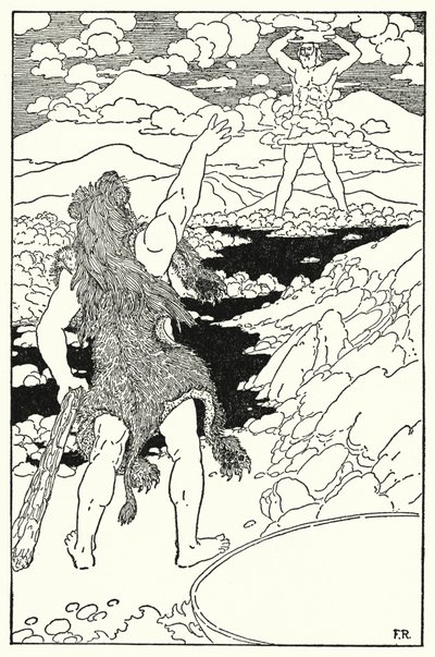 Ercole vide il volto del gigante con tutte le sue enormi caratteristiche da Frederick Richardson