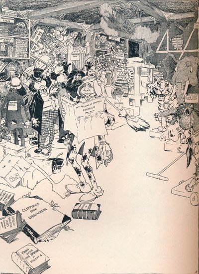 La stanza delle proprietà di un abile caricaturista, c1890 da Frederick Richardson