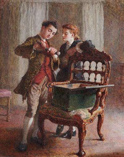 Scena in un Salotto con una Imponente Poltrona Aperta da Frederick Walker