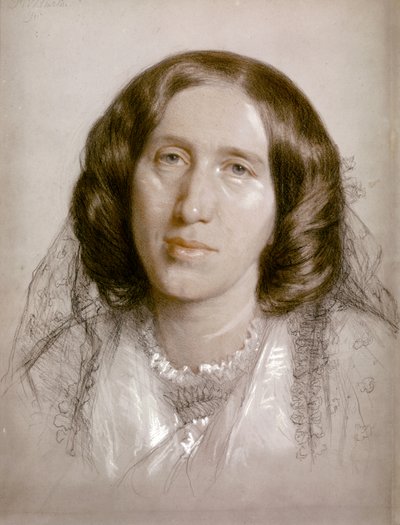 George ELIOT, Ritratto 1865 (carta, gesso) da Frederick William Burton