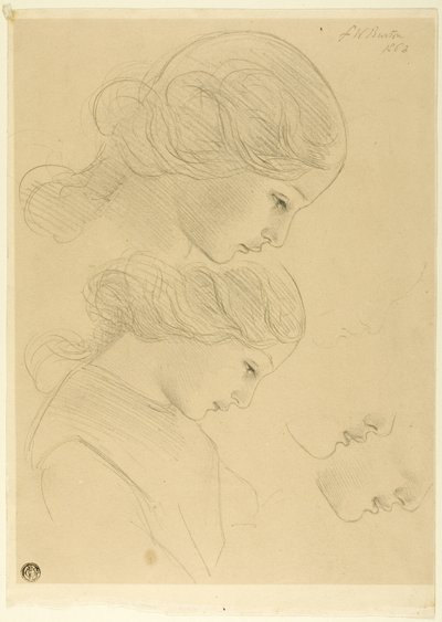 Schizzi di profilo di donna da Frederick William Burton