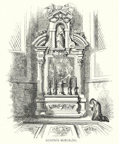 Monumento di Rubens (incisione) da Frederick William Fairholt