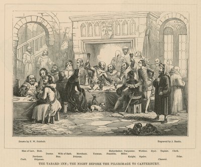 Il Tabard Inn, la notte prima del pellegrinaggio a Canterbury da Frederick William Fairholt