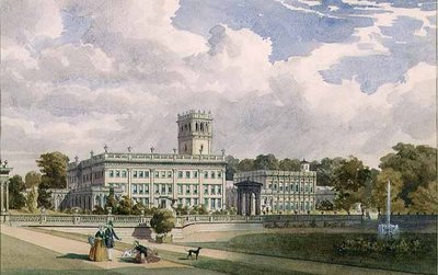 Veduta della Casa e dei Giardini a Trentham, Staffs da Frederick William Hulme