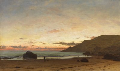 Scena costiera con un uomo e un cane da Frederick William Meyer