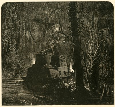 Risalendo il fiume Ocklawaha di notte, 1872 da Frederick William Quartley