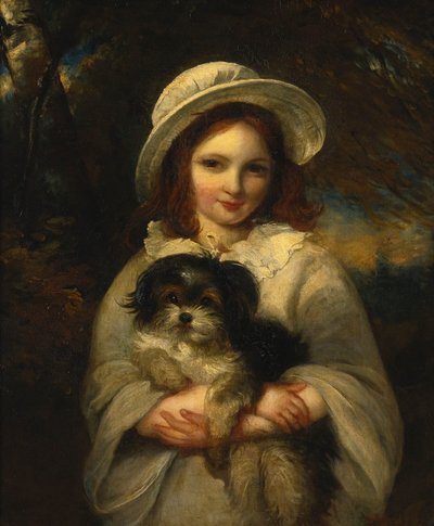 Ritratto di ragazza con cane da Frederick Yeates Hurlstone