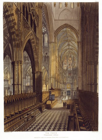 Il Coro, tavola 7 da Westminster Abbey, inciso da J. Bluck, pub. da Rudolph Ackermann, 1811 da Frederick after Mackenzie