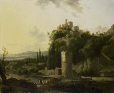 Paesaggio di Italina con torre rotonda da Frederick de Moucheron