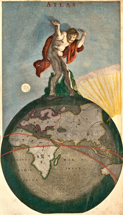 Atlante che sostiene la volta celeste, leva sulla Terra da Frederick de Wit