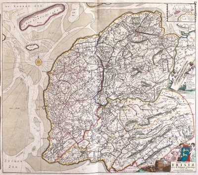 Mappa della Frisia (Germania) da Frederick de Wit