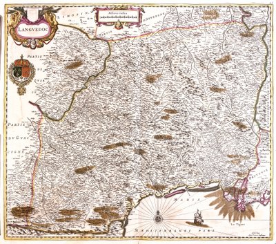 Mappa del Languedoc, Francia da Frederick de Wit
