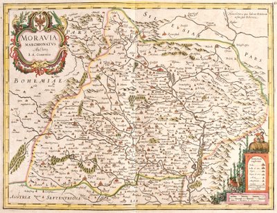 Mappa della Moravia, Repubblica Ceca da Frederick de Wit