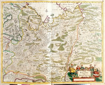 Mappa della Russia, intorno alla città di Mosca da Frederick de Wit
