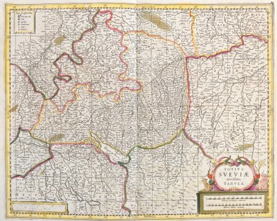 Mappa della Svevia (Germania) da Frederick de Wit