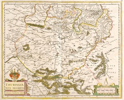 Mappa della Turingia (Germania) da Frederick de Wit
