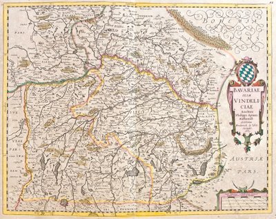 Mappa della Baviera (Germania) da Frederick de Wit