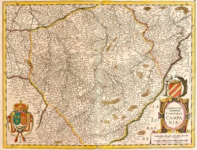 Mappa della Contea di Champagne (Francia) da Frederick de Wit