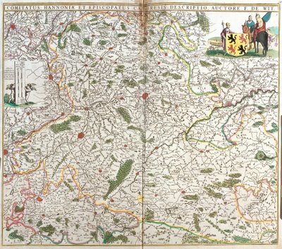 Mappa della Contea di Hainaut (Hainau) (Belgio) e dell