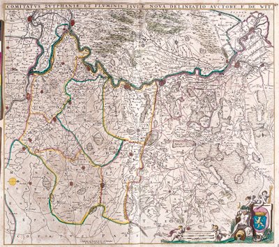 Mappa della Contea di Zutphen (Germania) da Frederick de Wit