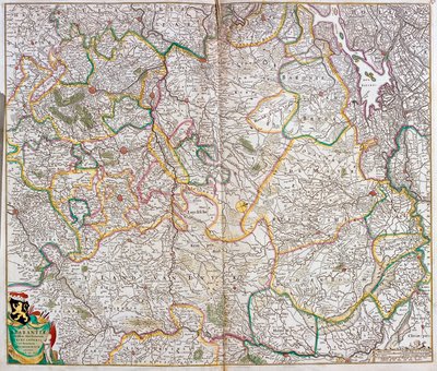Mappa del Ducato di Brabante (Belgio, Paesi Bassi) da Frederick de Wit