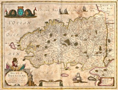Mappa del Ducato di Bretagna, Francia da Frederick de Wit