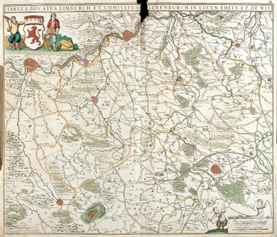 Mappa del Ducato di Limburgo (Belgio) da Frederick de Wit