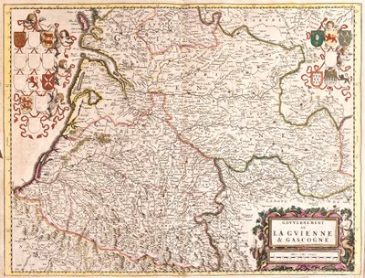 Mappa del Governo di Guyenne e Gascogne (Francia) da Frederick de Wit