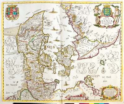 Mappa del Regno di Danimarca da Frederick de Wit