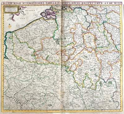 Mappa del Regno dei Paesi Bassi da Frederick de Wit