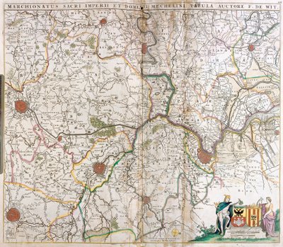 Mappa dei Marchesati del Sacro Romano Impero e della Signoria di Mechelen (Paesi Bassi) da Frederick de Wit