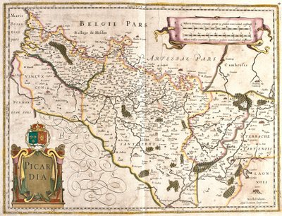 Mappa della Provincia di Piccardia (Francia) da Frederick de Wit