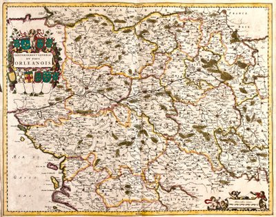 Mappa del governo generale del paese di Orléans (Francia) da Frederick de Wit