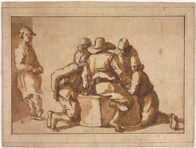 Scena di genere di giovani che giocano da Frederico Zuccaro