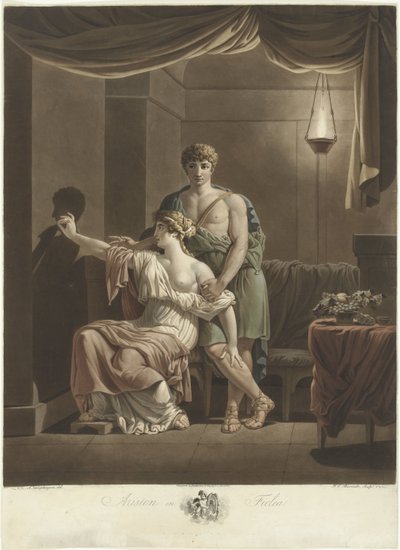 Philea disegna il ritratto del suo amato Ariston usando l